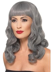 Smiffys Perruque cheveux longs Barbara gris