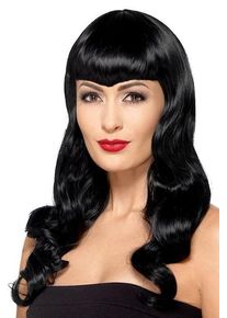 Smiffys Perruque de cheveux longs gracieuse pour femme noire