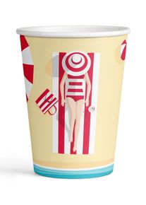 Amscan 8 gobelets en papier pour vacances à la plage 250 ml