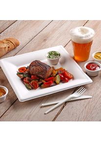 Papstar 100 assiettes canne à sucre Aida blanc 20 x 20cm