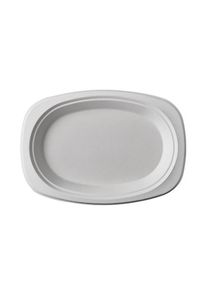 Papstar 50 assiettes ovales de canne à sucre Aleko 23 x 16 cm