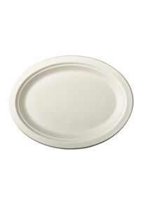 Papstar 50 ovale sukkerrørplader Aleko 32 x 25,5 cm