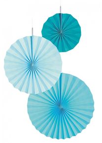 Amscan 3 rosaces en papier Acqua brillant