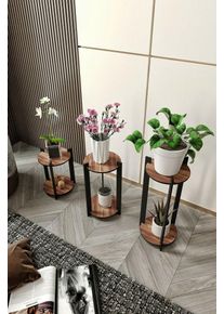 Hanah Home Stojan na kvety Flower Desk Round - Walnut