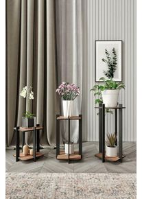 Hanah Home Stojan na kvety Flower Desk Square - Walnut