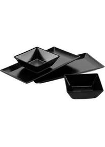 Mäser Mäser Snackschalenset , Schwarz , Keramik , 4-teilig , quadratisch , Geschirr, Schalen & Schüsseln, Keramikschalen
