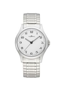 Tempic , Quarzuhr, Armbanduhr, Herrenuhr, analog, Flexband, Zugband , silberfarben , Klassische Herrenarmbanduhr