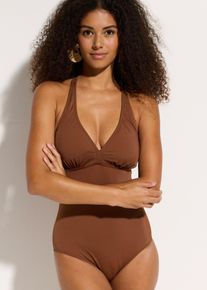 bonprix Mujer, Bañador, marrón, 50