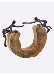 HEINE HOME unisex Deko-Figur in natur ,Größe H/B/T ca. 23,5/26/6 cm, Witt, 80% Mango, 20% Aluminium
