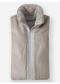 Damen Fellimitatweste in kürzerer Form in hellgrau ,Größe 42, WITT, 100% Polyester