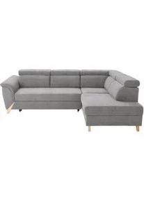 Stylife Ecksofa , Hellgrau , Textil , Buche , vollmassiv , Ottomane rechts, L-Form , 265x200 cm , Stoffauswahl, seitenverkehrt erhältlich, Rücken echt , Wohnzimmer, Sofas & Couches, Wohnlandschaften, Ecksofas