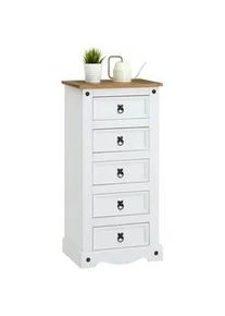 CARO-Möbel CARO-Möbel Kommode Campo , Weiß, Braun , Holz , Kiefer , Vintage , 53x104x39 cm , Wohnzimmer, Kommoden & Sideboards, Kommoden