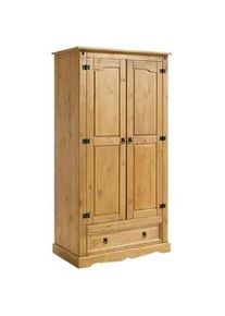 Idimex Garderobenschrank Tequila , Kieferfarben, Kieferfarben , Holz , Kiefer , Vintage , 100x185x56 cm , FSC Mix , Schlafzimmer, Kleiderschränke, Drehtürenschränke