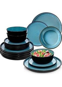 Sänger Sänger Tafelservice Vigo - 36 teilig aus Steingut 12 Personen , Blau , 36-teilig , Rund , 50x30x80 cm , kratzfest , Essen & Trinken, Geschirr, Geschirr-Sets, Tafelservice