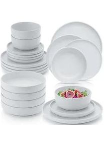 Sänger Sänger Tafelservice Leeds Frost - 24 teilig aus Steingut , Weiß , 24-teilig , Rund , 26.5x6.5x26.5 cm , Essen & Trinken, Geschirr, Geschirr-Sets, Tafelservice