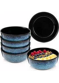 Sänger Sänger Schalen SET Osaka - 6 teilig aus Steingut , Blau , 6-teilig , 0.55 L , Rund , kratzfest , Essen & Trinken, Geschirr, Schalen & Schüsseln, Dessertschalen