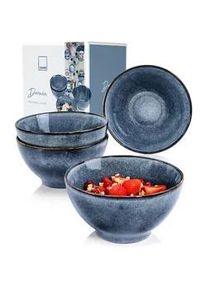 Sänger Müslischalen SET Darwin - 4 teilig aus Steingut , Blau , Keramik , 4-teilig , kratzfest , Essen & Trinken, Geschirr, Schalen & Schüsseln, Müslischalen
