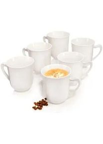 Sänger Sänger Kaffeebecher Paris - 6 teilig Füllmenge 330 ml aus Porzellan , Weiß , Keramik , 6-teilig , 29.5x13.25x22 cm , kratzfest , Kaffee & Tee, Tassen, Kaffeetassen-Sets