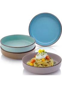 Sänger Sänger Pastaschalen Bombay Meeresboden - 4 teilig aus Steingut , Blau, Braun , 4-teilig , kratzfest , Essen & Trinken, Geschirr, Teller, Pastateller
