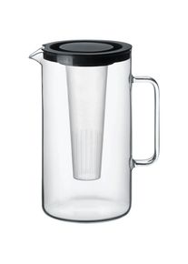 Novel Glaskrug , Klar, Schwarz , Glas , 2500 ml , 25.2 cm , Lfgb , Ausgießer, Siebeinsatz, Eiseinsatz , Geschirr, Kannen & Karaffen, Wasserkaraffen &