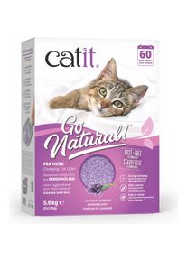 CATIT - Go Natural! Pea Husk Pellet Clumping Cat Litter - Lavender Scent - 2 x 2.8kg (5.6kg) (Klumpend, 5.60 kg), Katzenstreu