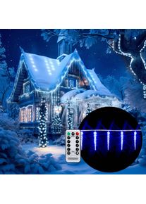 Monzana Lampki Oświetlenie Sople Niebieski 80x LED Pilot 8 Trybów