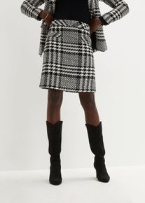 bonprix Mujer, Falda de bouclé suave, negro, 42