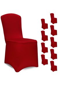 Detex Juego de 10 fundas para sillas rojo burdeos