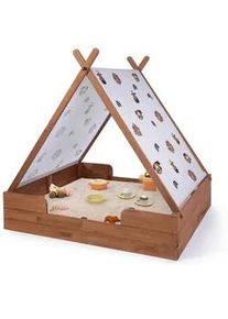 Muddy Buddy Sandkasten , Braun , Holz , Zypresse , massiv , 120x140x140 cm , EN 71 , Sitzfläche, mit Holzschutz vorbehandelt , Freizeit & Co, Gartenspielzeug, Sandspielzeug