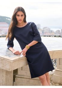 Peter Hahn - Kleid mit Rundhals-Ausschnitt, blau, Gr. 48, Kunstfaser