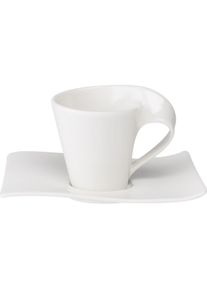 Villeroy & Boch Villeroy & Boch New Wave Kaffeetasse mit Untertasse 2tlg., Tasse, Weiss