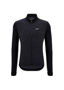 Santini Pure Block Colour Thermal Cycling Jersey Cycling jersey Men (XXL, black)