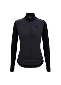 Santini Women's Pure Block Colour Thermal Cycling Jersey Cycling jersey Women (M, black)