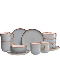 Ritzenhoff & Breker Ritzenhoff & Breker , Frühstücks-Geschirrset »Portofino (Teller, Schale, Kaffeebecher)«, (Set, 12 tlg., 4 Kaffeebecher (400 m), 4 Schalen (600 m),...