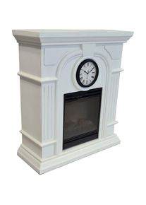 abc HOME, Elektrokamin inkl. Uhr, dimmbar, 900/1800 W, Wei&szlig;, Wei&szlig;