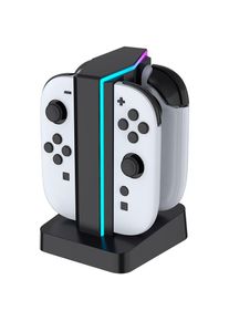 Ready2gaming , Ladestation »Switch 2 4in1 Charger mit LED Beleuchtung« , schwarz