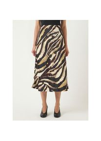 Y.A.S , Midirock »YASPELLA HW MIDI SKIRT S. NOOS« , Sandshell AOP:Zebra Print , XS (34) , XS (34) , Langer Rock von Y.A.S