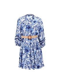 Zero , Minikleid »Minikleid mit Blumendruck« , CreamBlue , EURO , 44 -EURO , 44 , Passform: Figurbetont