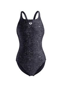 arena Strój kąpielowy 'RIBBED PRO BACK' dla kobiet szary / czarny / biały Rozmiar XL