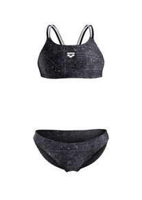 arena Bikiny 'RIBBED BANDEAU' Ženy tmavosivá / čierna / biela S