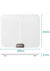 Salter, Personenwaage, 9164 WH3RJLEU16 Ghost Compact Analyser Scale, White (180 kg)