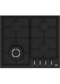 Beko HIYG 64225 SBO Schwarz Einbaukochfeld 60 cm Gas 4 Herd(e), Kochfeld, Schwarz
