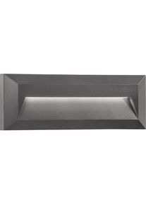 NOVA LUCE, Gartenbeleuchtung, PULSAR LED Wandleuchte Grau 2W IP54 Warmweiss 23x3x8cm 811502