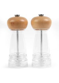 Salter BW12949BEU7 Harper Mill Set Beechwood, Pfeffermühle + Salzmühle, Transparent