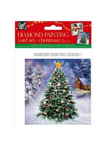 Grafix Machen Sie Ihre eigenen Weihnachtskarten mit Diamantmalerei, 2 Stück.