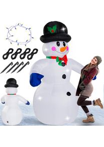 Monzana Muñeco de nieve inflable XXL, con luces LED, 240cm