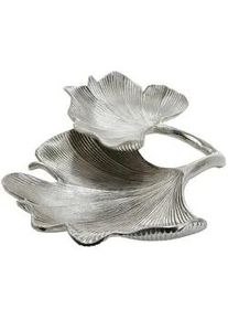 Xxxl Dekoschale , Silberfarben , Metall , Blatt , 34x9.5x30 cm , robust , Dekoration, Dekoschalen
