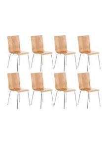 CLP Besucherstuhl 8er Set Holz eiche , Eichefarben , 43x87x47 cm , Arbeitszimmer, Besucherstühle