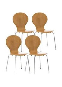 CLP Besucherstuhl 4er Set Holz eiche , Eichefarben , 43x86x45 cm , Arbeitszimmer, Besucherstühle