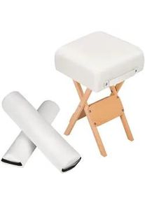 TecTake Hocker mit 2 Lagerungsrollen, leichte Reinigung,weiß , Weiß , Textil , 34x54x34 cm , Freizeit, Wellness, Körperpflege, Wohlfühlprodukte